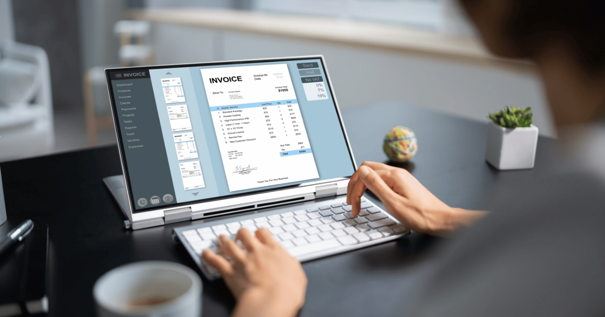 Paying an Invoice on a laptop Paying an Invoice on a laptop