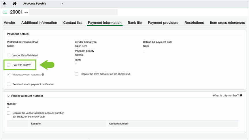 Sage Intacct-Screenshot-Pay with REPAY
